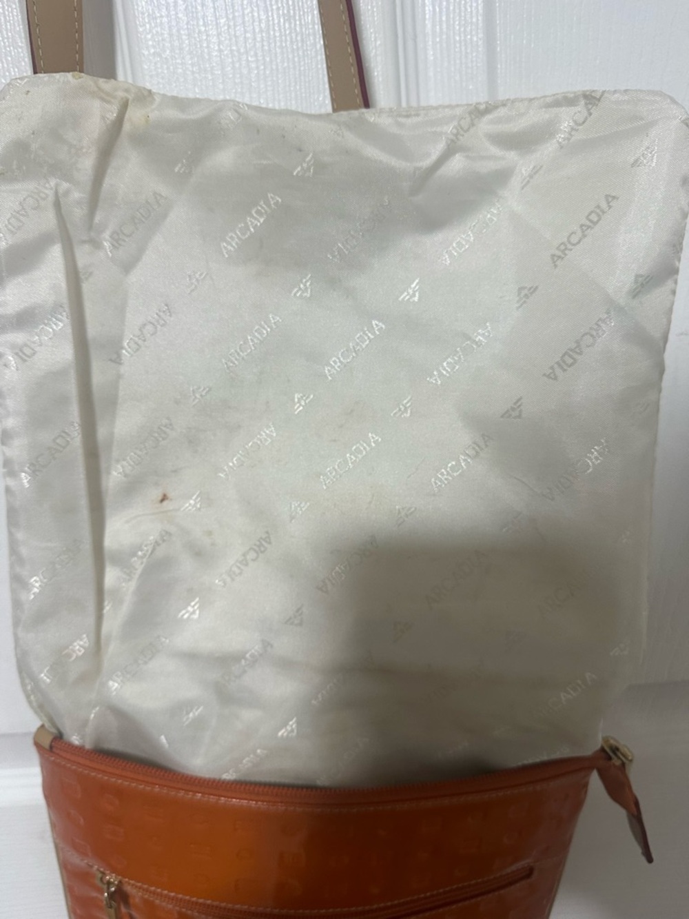 ArcadiaOrange Embossed Crossbody Shoulder Bag - Picture 8 of 9